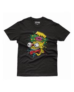 Camiseta Masculina em Algodão Estampa Crazy Donut Preta Básica