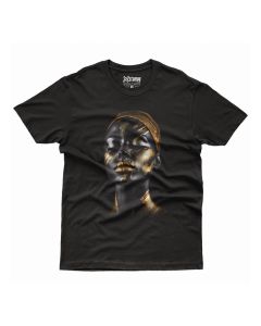 Camiseta Masculina em Algodão Estampa Mulher Negra Preta Básica