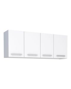 Armário Aéreo Cozinha 150cm Em Aço Vênus 4 Portas Branco - Cozimax