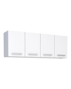 Armário Aéreo Cozinha 160cm Em Aço Vênus 4 Portas Branco - Cozimax