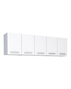 Armário Aéreo Cozinha 200cm Em Aço Vênus 5 Portas Branco - Cozimax