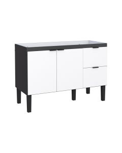 Gabinete De Cozinha Para Pia De 120cm Em Madeira Colibri 2 Gavetas Preto/Branco - Cozimax