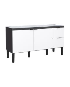 Gabinete De Cozinha Para Pia De 150cm Em Madeira Colibri 2 Gavetas Preto/Branco - Cozimax